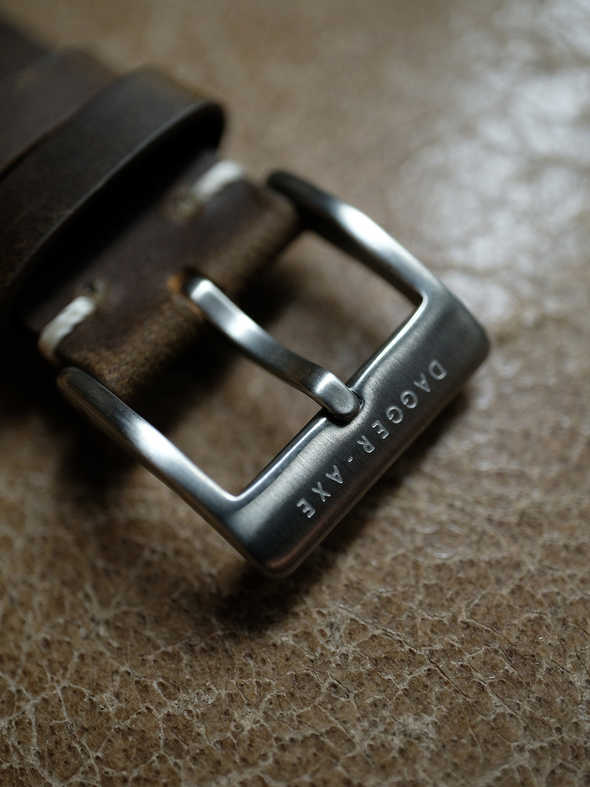 DAGGER A.X.E. MK1 39.5mm vintage dive watch on leather surface lifestyle photo