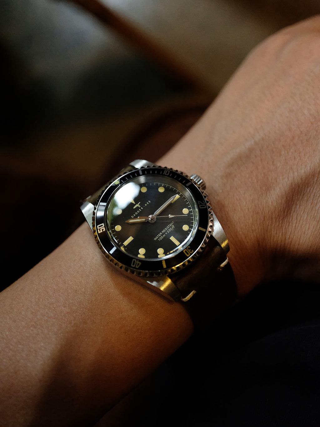 DAGGER A.X.E. MK1 vintage mechanical dive watch product photography