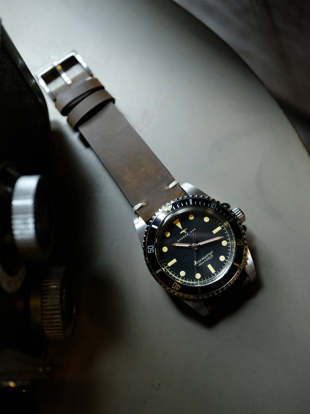 DAGGER A.X.E. MK1 NH35 automatic watch close-up showing seconds hand sweep